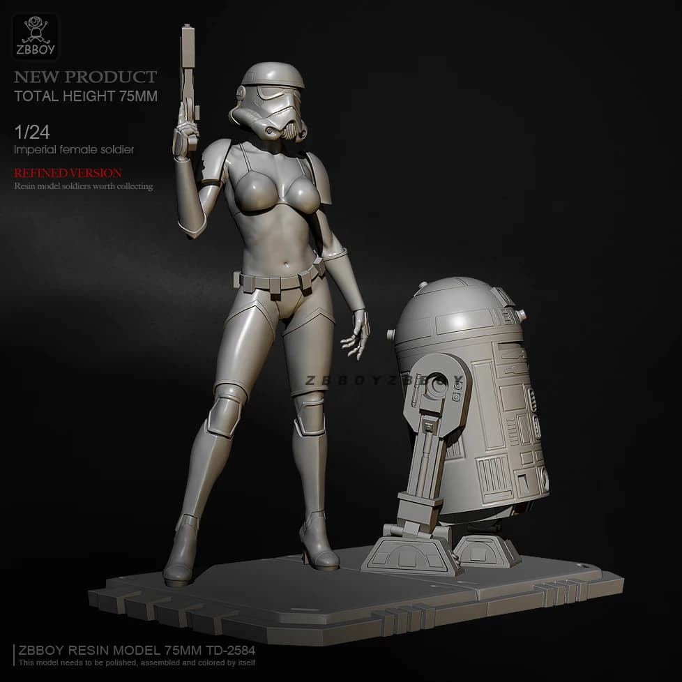 75mm 1/24 kit modello in resina figura giocattolo fai da te autoassemblato TD-2684