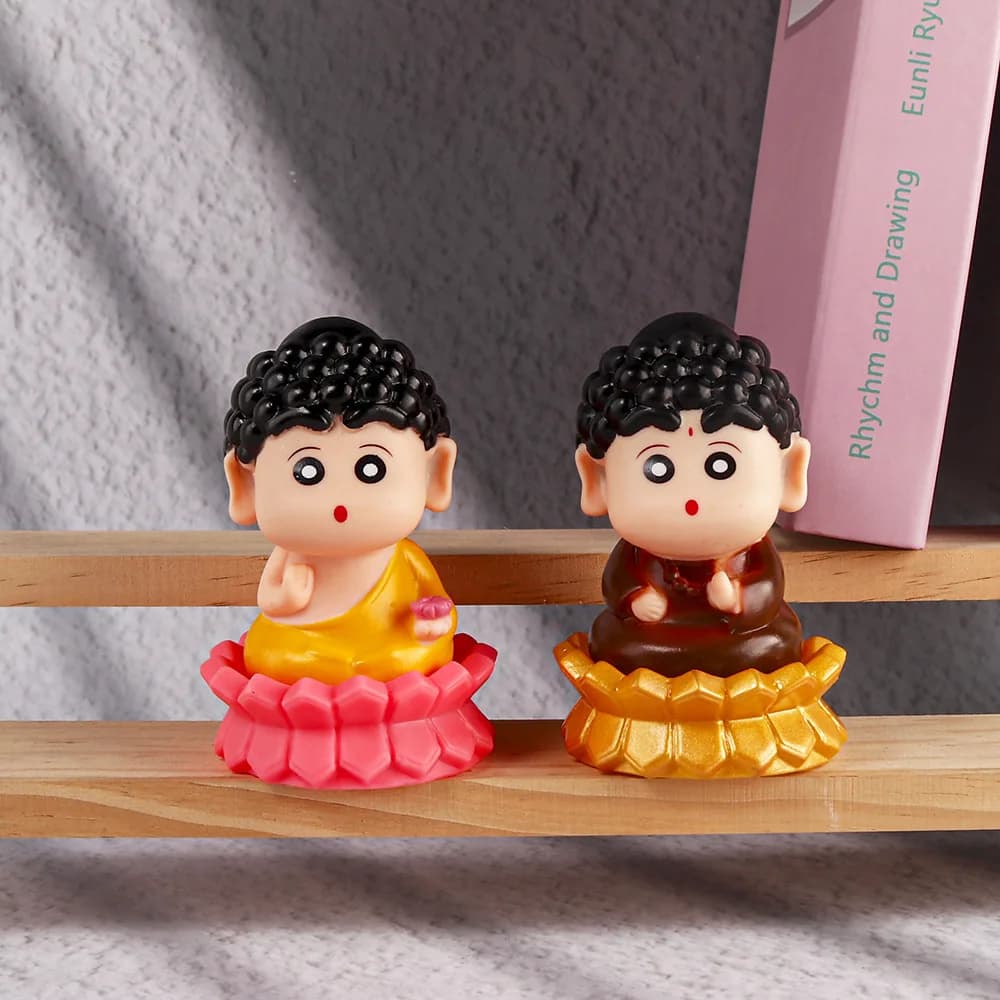 2 pz/set Pastello Shin-chan Cos Lord Buddha Cute Anime Action Figure Giocattoli 10 CM