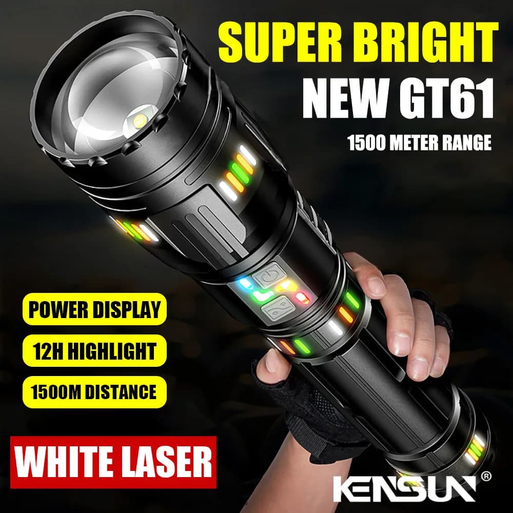 High Power Long Range LED Flashlights Super Bright Spotlight Tactical Flashlight Zoomable Outdoor Emergency Camping Torch