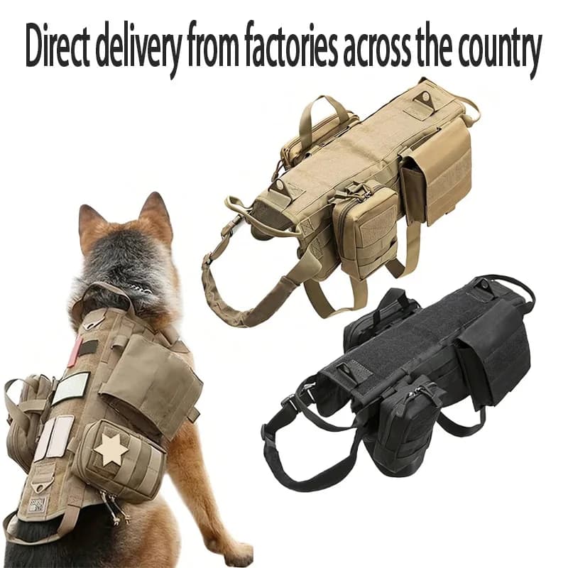 Imbracatura tattica per cani, gilet mimetico, attrezzatura per addestramento militare con tasche Molle, attrezzatura da esterno per cani di grossa taglia, caccia, escursionismo