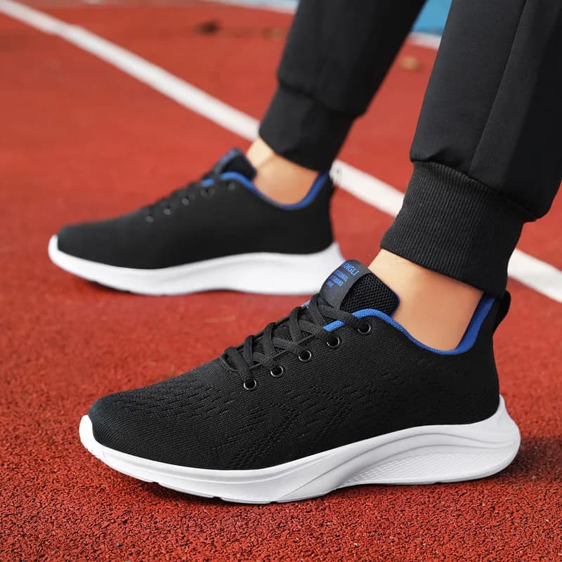 New Shoes for Men Sneaker Spring Summer Breathable Knit Casual Sport Shoes Outdoor Lightweight Lace-up Loafers