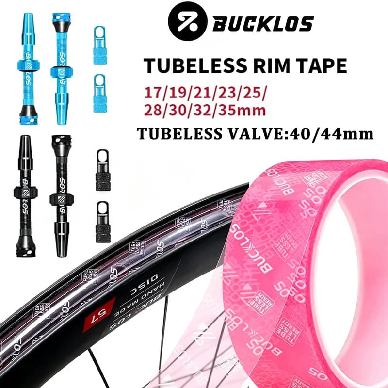 Valvola Presta per Bicicletta 40MM 44MM, Valvola Tubeless per Bici da Strada 17-35MM, Nastro per Cerchioni Tubeless 10M per Bici da Montagna