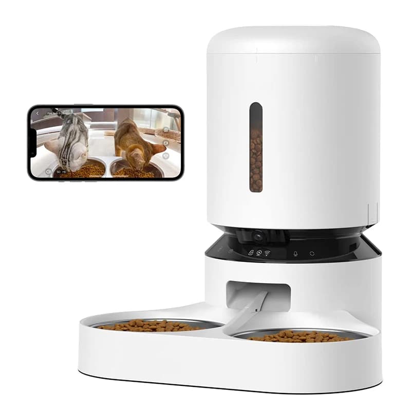 Vendita calda 5l Smart Cat Food Feeder Ciotola Pet Intelligente Alimentatore automatico temporizzato Dispenser di cibo per animali domestici