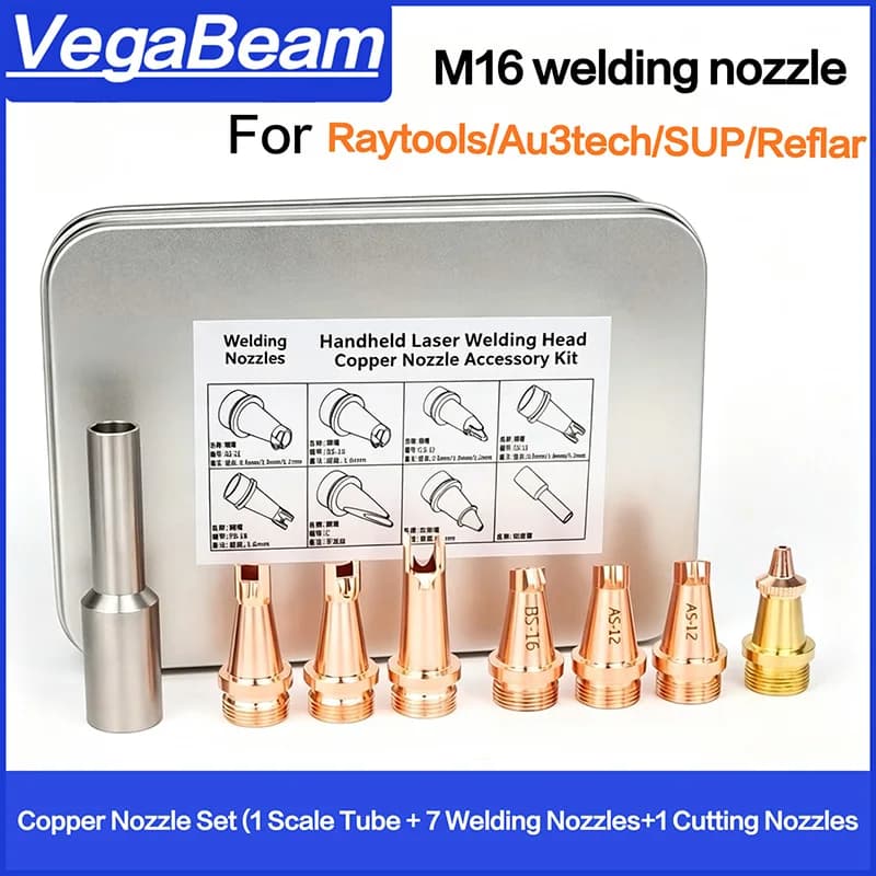 VegaBeam Laser Welding Nozzle Box for Welding Torch M16 Hand Held Scale Tube Cutting Welding Nozzle for CQWY Head Fiber Machine