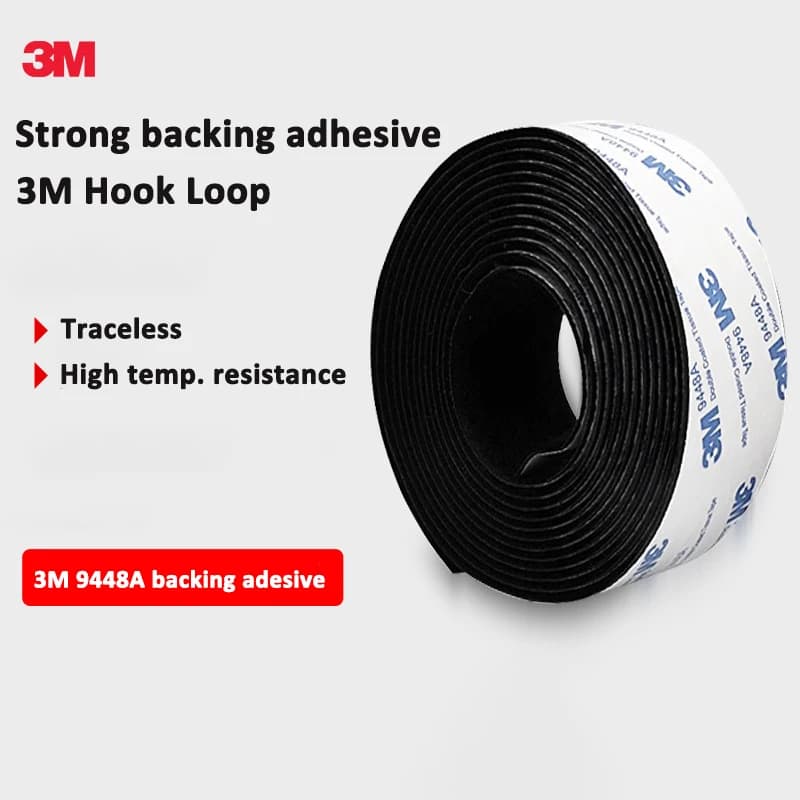 3M 9448a Adesivo automatico biadesivo nero 3m 16-38mm Forte nastro di fissaggio e gancio resistente alle alte temperature senza traccia