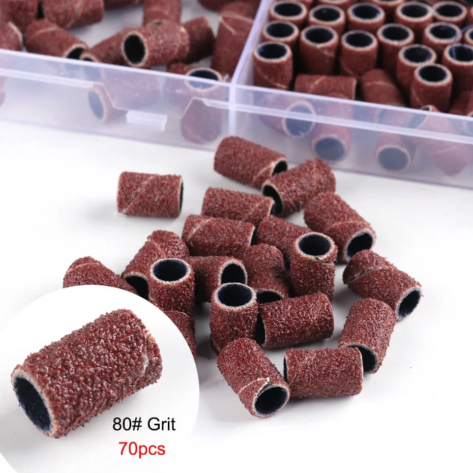210 pcs/box Abrasive cutter for nails, grit 180/120/80, for manicure and pedicure, set of electrical tools