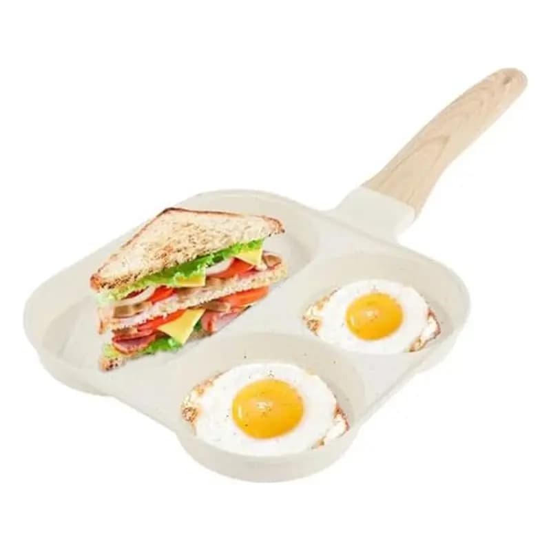 Egg Frying Pan 3 In 1 Egg Frying Pan Non-Stick Omelette Pan With Wooden Handle Kitchen Breakfast Egg Cooking Pan