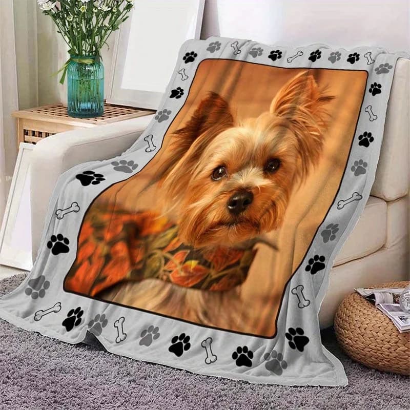 1 customized pet photo flannel blanket personalized, lightweight, soft and comfortable sofa bed camping and travel blanket
