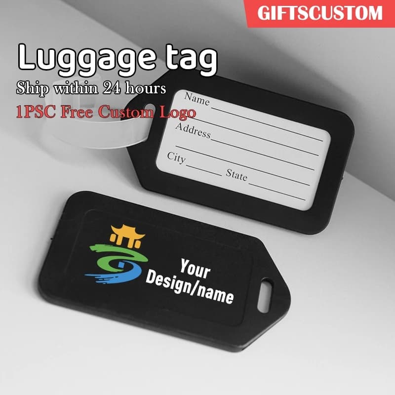 Etichetta per Bagagli da Viaggio in Plastica con Logo Personalizzato Gratuito