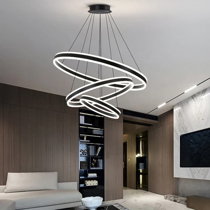 Lampada a sospensione per sala da pranzo in stile nordico, luci a anello per interni, lampada da soffitto, lampadario per soggiorno