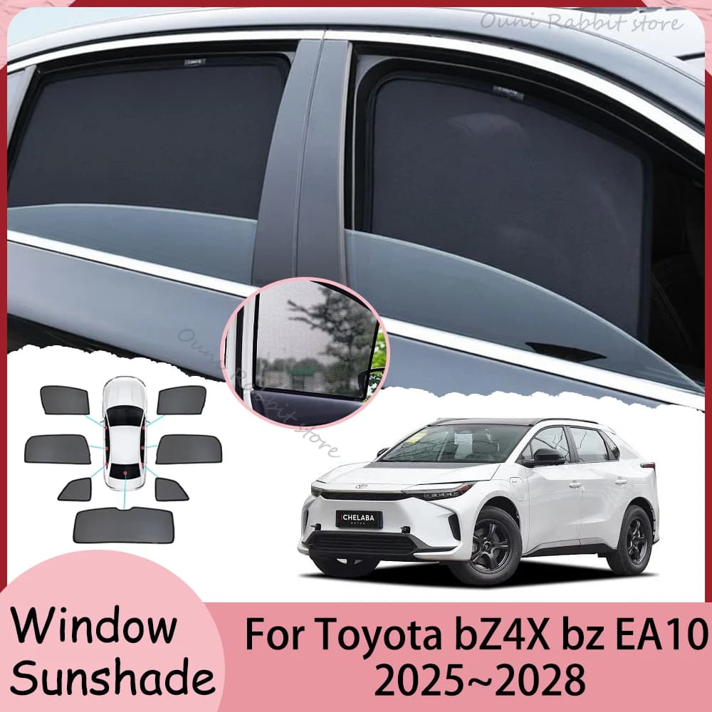 For Toyota bZ4X bz EA10 2023~2027 2026 Car Magnetic Mesh Privacy Sunshade Side Window Sun Shade Sunscreen Interior Accessories