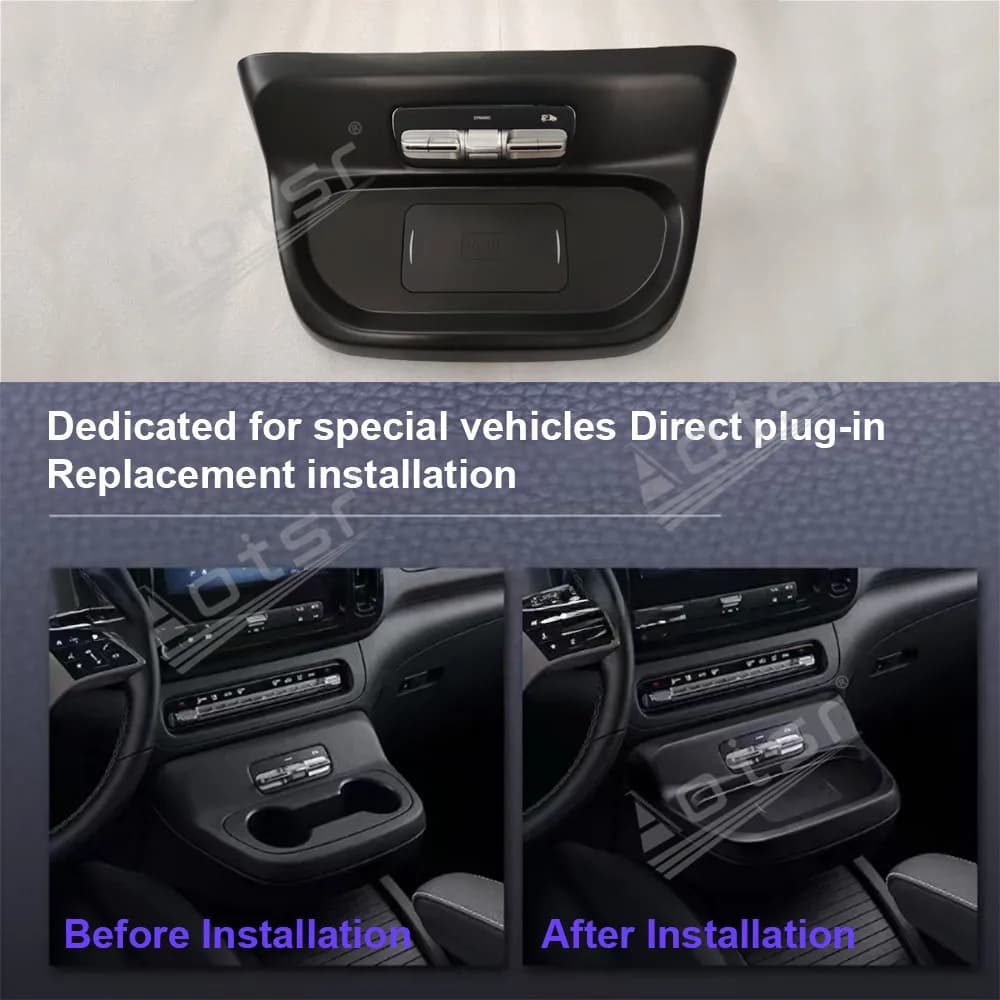 Caricabatteria da auto wireless per Mercedes-Benz Vito 2024 2025 Auto di ricarica wireless veloce a infrarossi intelligente per telefono/Sumsang/Nokia