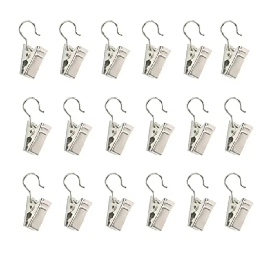 30 clip per tende con ganci Set di ganci per clip Sr in metallo resistente per appendere foto, esposizione artigianale, decorazione per la casa
