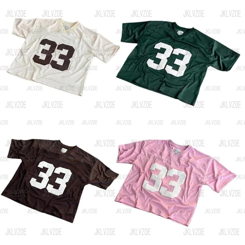 Maglia Y2K # 33 Jersey Quick Dry TShirt Traspirante Streetwear Uomo Donna Oversize College SportWear Maglietta da allenamento per calcio unisex