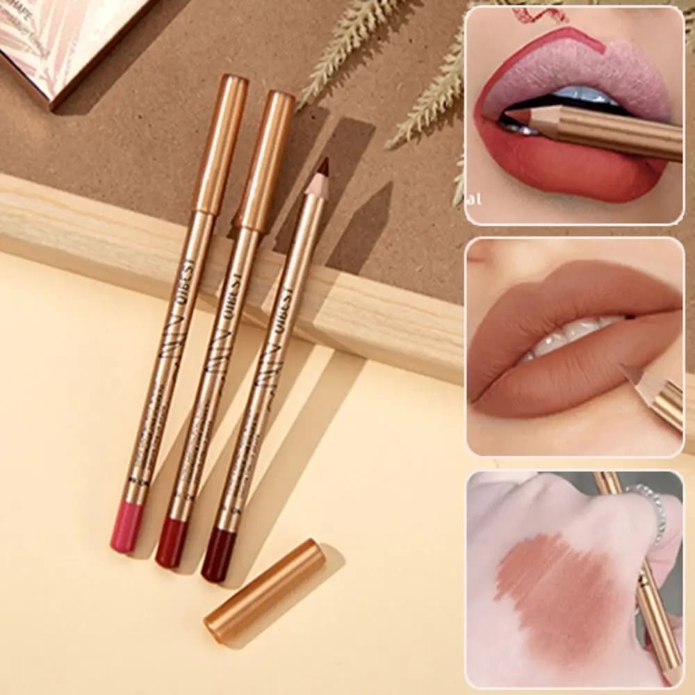 New 12 Colors Lip Pencils Long Lasting Waterproof Matte Lip Liner Non-stick Smudge-Proof Lip Liner Makeup Pen Women
