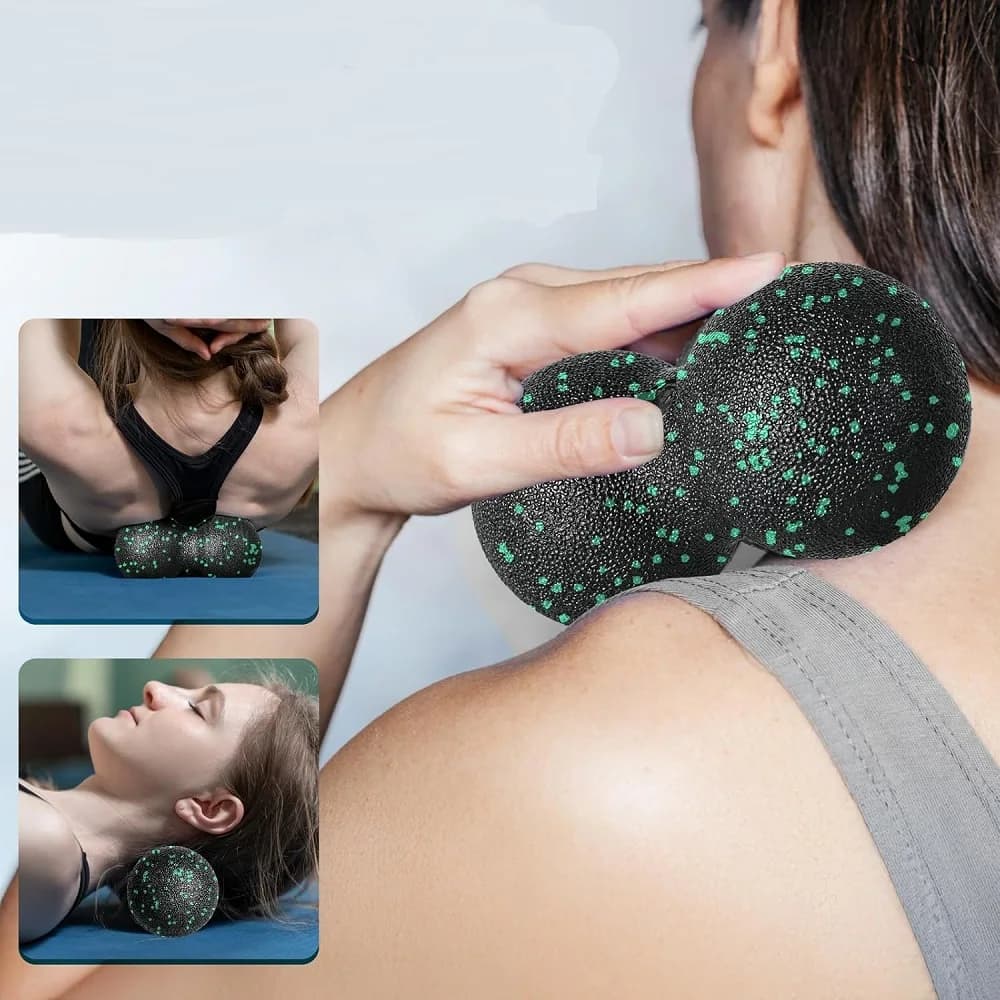 Palla per Massaggio ad Alta Densità a Forma di Arachide, Blocco in Schiuma per Yoga, Rullo Fasciale per Rilassamento Muscolare, Esercizio Fisico e Sollievo dal Dolore