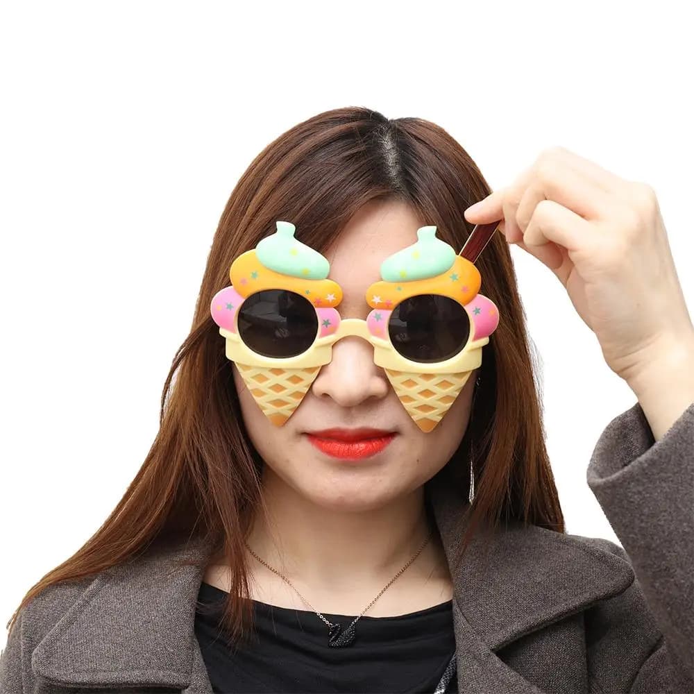 Ice Cream Shark Funny Holiday Celebration Party Selfie Props Sunglasses Birthday Glasses