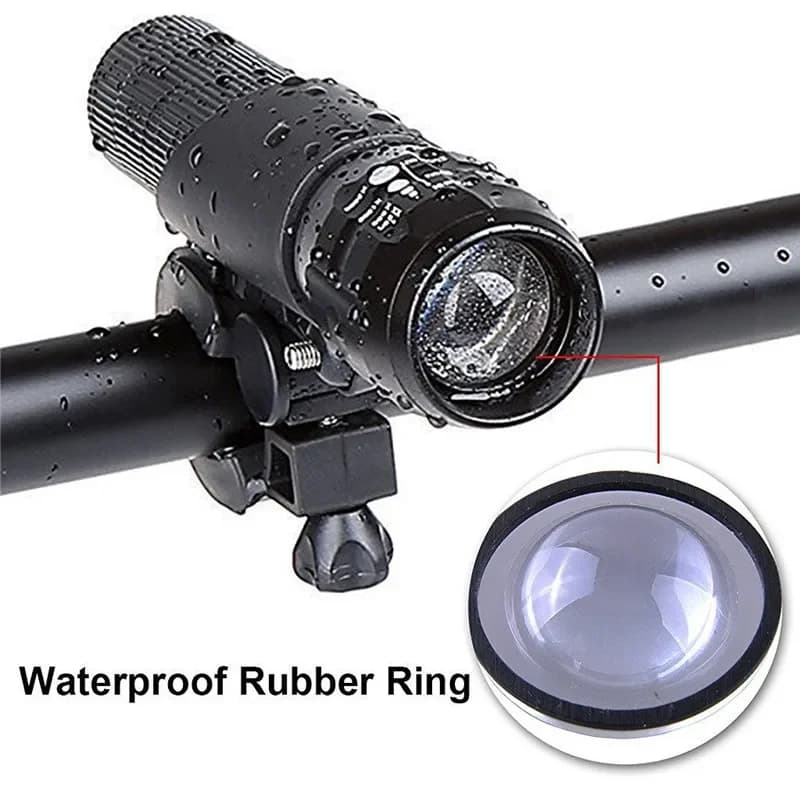 7W Q5 LED 2000lm Aluminum Waterproof IP6 AAA Battery with Holder Front Cycling Bike Bicycle Lights Lamps Lantern Flashlight
