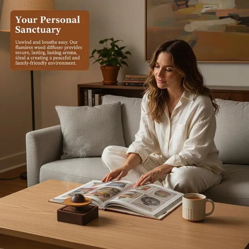 1PCS Unique Planet Wooden Design Essential Oil Diffuser for a Harmonious and Tranquil Living Space