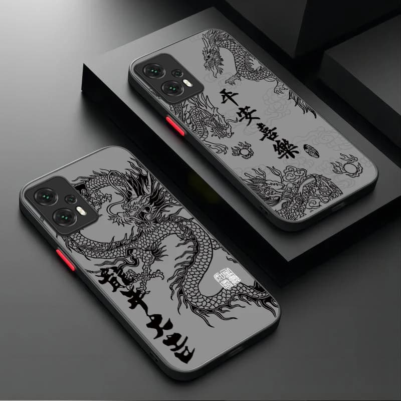 Moda Drago Cinese Opaco Caso Per Xiaomi POCO M6 Pro 4G C65 X6X3 NFC X4 GT X5 F3 F4 F5 F6 13T 12T 11T 10T 13 12 11 Lite 5G