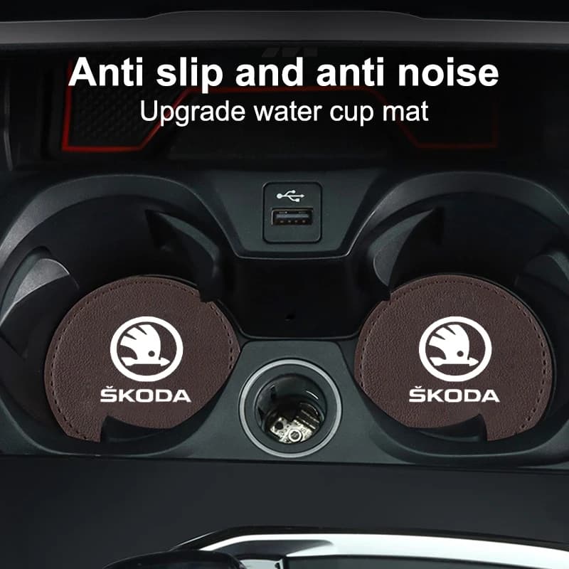 2 Pezzi Sottobicchieri Universali Antiscivolo per Auto, Accessori per Skoda Rapid Octavia A5 RS Kodiaq Fabia A7 2022