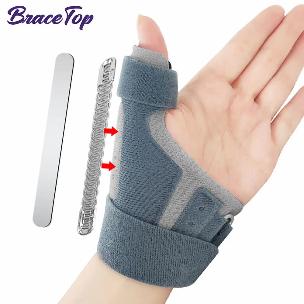 Stecca stabilizzatrice reversibile per pollice e polso da 1 pezzo per dito trigger, artrite, tendinite, distorsione e supporto del tunnel carpale