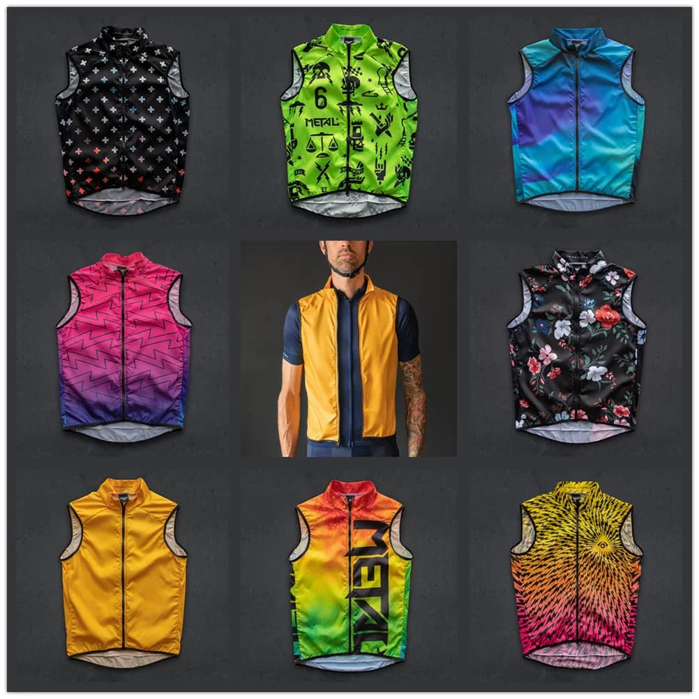 Twin Six 6 Gilet da ciclismo da uomo Maglia da bicicletta senza maniche Antivento idrorepellente Leggero e traspirante Maglia da bici Gilet Ciclismo