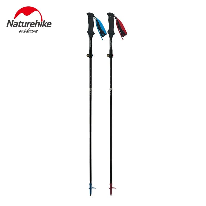 Naturehike-Ultralight Foldable Trekking Poles, 5-sections, Carbon Fiber, Walking, Hiking Sticks, NH18D010-Z