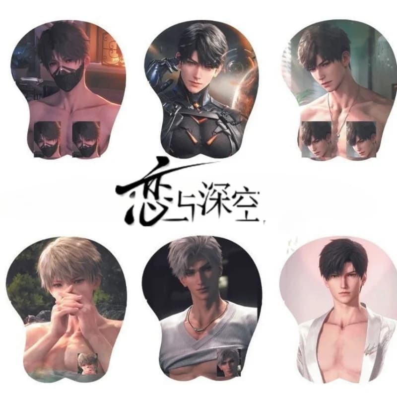 Love and Deepspace Caleb Sylus Xavier Rafayel Zayne Cartoon Creativo Stereo Pettorale Mouse Pad Periferiche di gioco Pad da polso Regali
