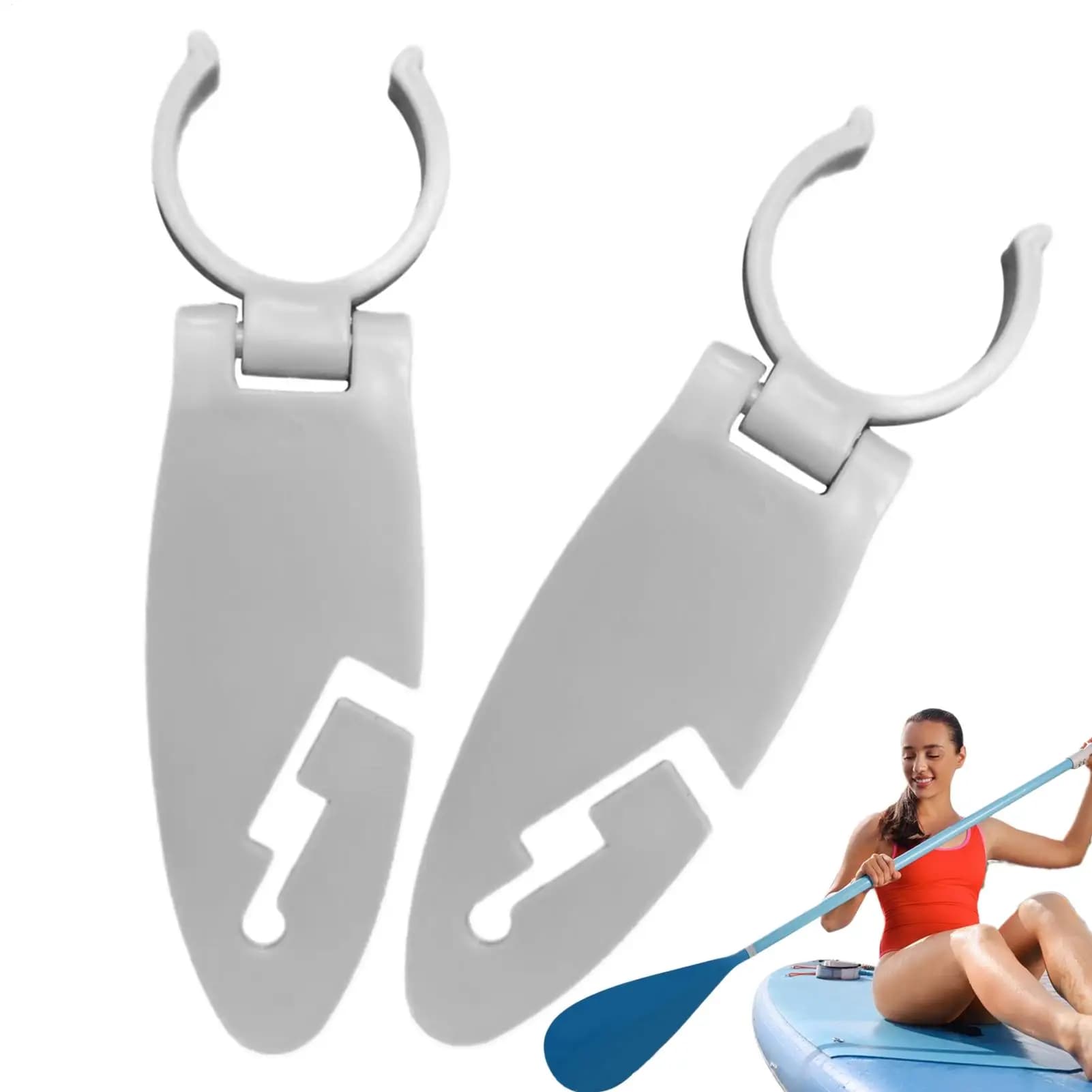 2 Pezzi Clip per Stand Up Paddle Board, Supporto Doppio per Paddle Board, Morsetti di Fissaggio Espandibili, Rastrelliera Portaoggetti per Accessori Kayak