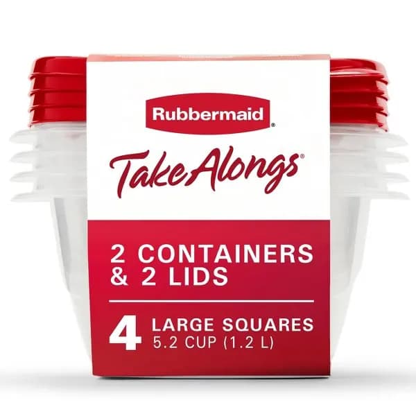 Food Storage Bags & Containers 4 Count Plastic Red for Graduation