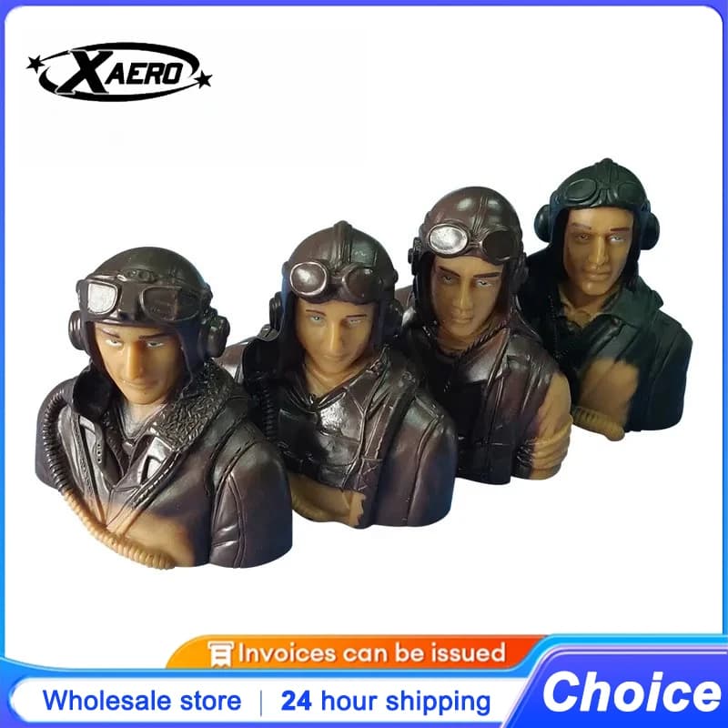 XAERO Figura pilota civile in scala 1/6 1/5 con cappello, marrone verde, per elicottero aereo RC, accessori giocattolo modello hobby
