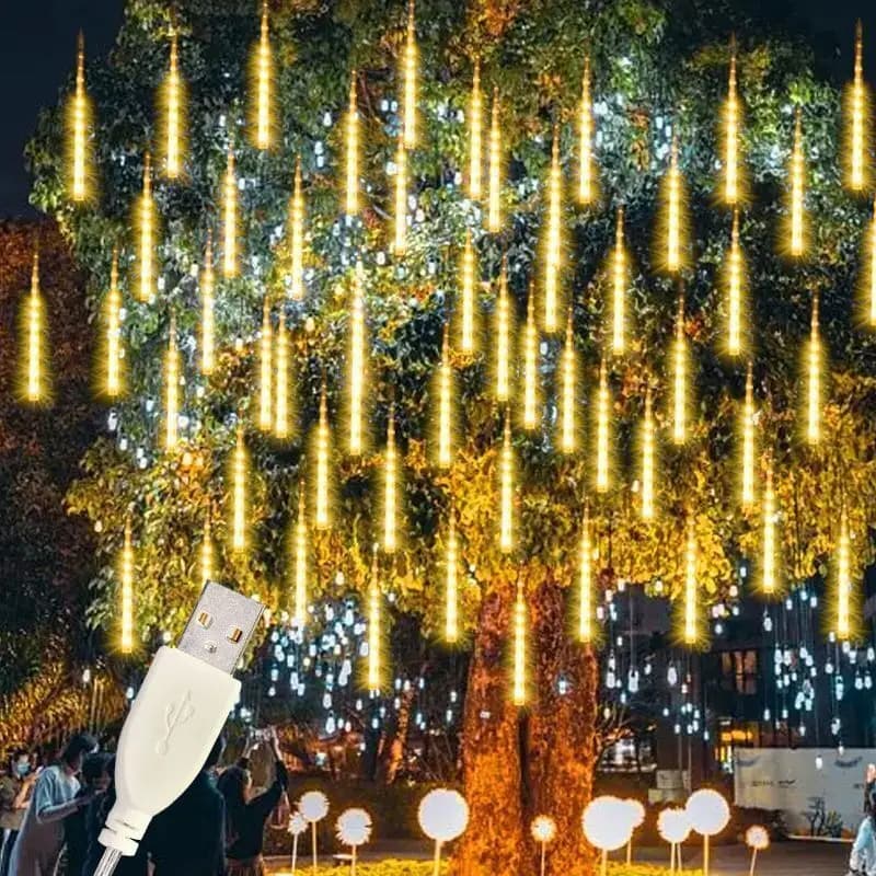 Luci a Cascata USB EID Mubarak, Luci LED a Stringa 30/50cm, Decorazioni per Giardino, Albero, Matrimonio, Festa, 8 Tubi