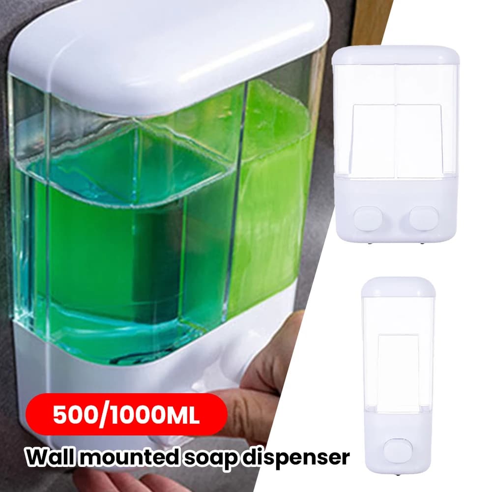 Dispenser di sapone liquido da 500/1000 ml, dispenser impermeabile con pompa per sapone liquido, dispenser multifunzione per sapone liquido per bagno e lavanderia