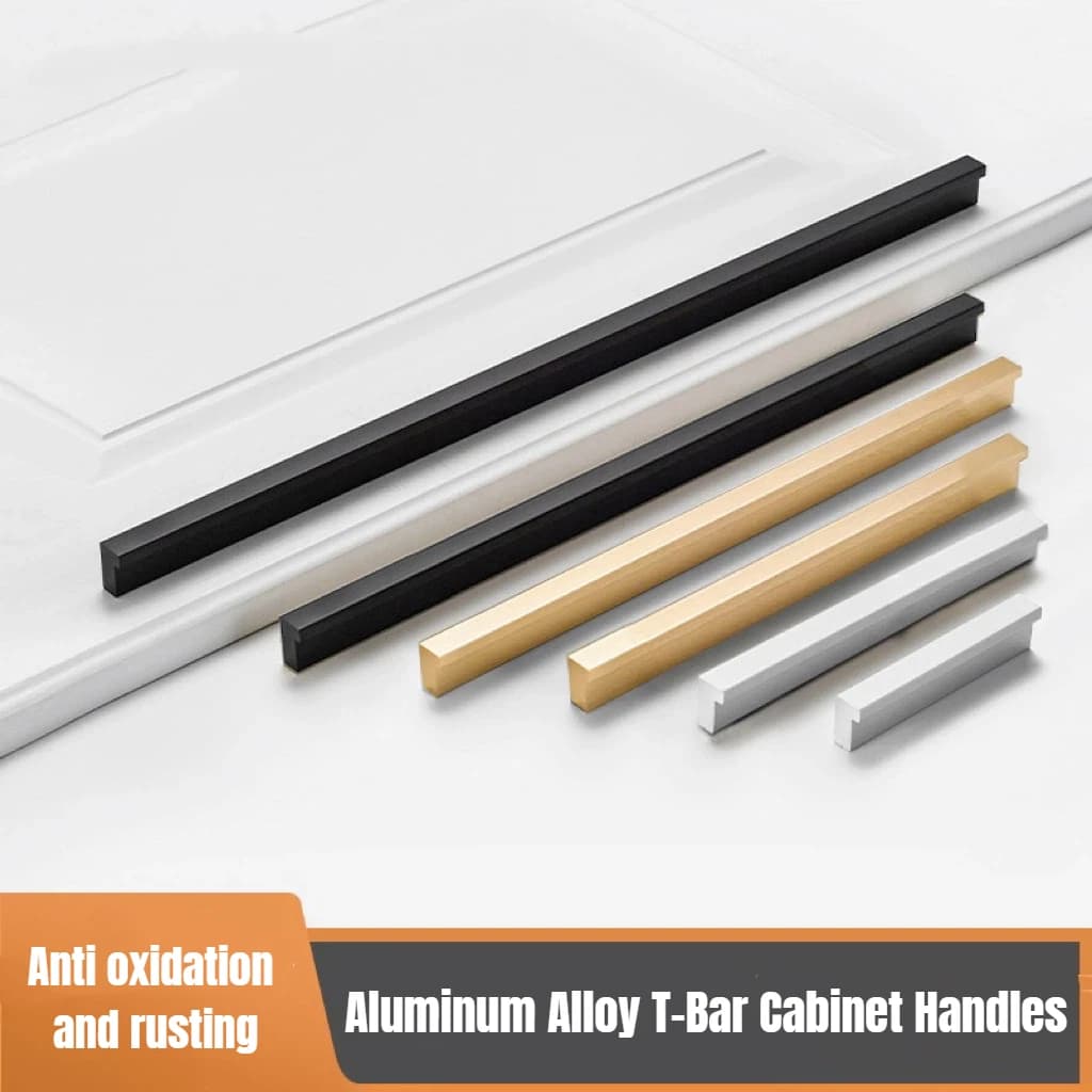 500-1200mm Long Brushed Gold T-Bar Cabinet Handles Aluminum Alloy Long Drawer Pulls Kitchen Cupboard Hardware Knobs