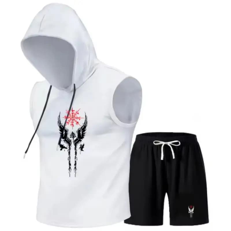Men's track suit summer sportswear two-piece t-shirt shorts brand tracksuit jogging men's sports suit fitness clothes exercise