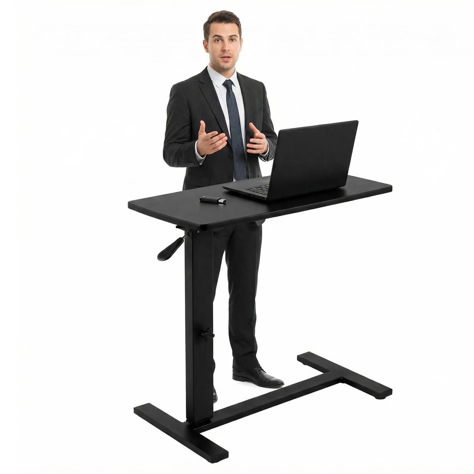 Tavolino da Letto con Ruote, Tavolo Portatile per Laptop Regolabile in Altezza 70-95 cm, per Soggiorno, Camera da Letto, Uso Ospedaliero