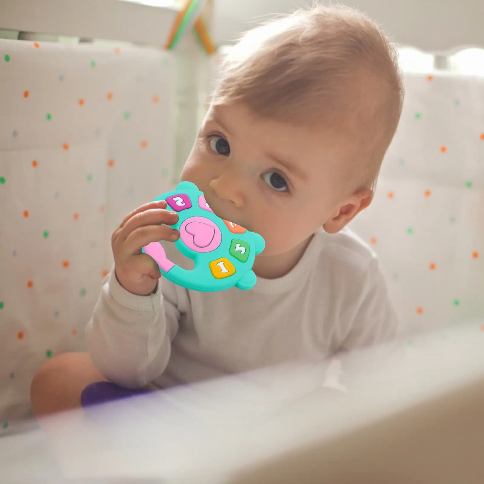 1Pcs Baby Silicone Molar Teether Bright Color Soothing Chewing Pacifier Infant Teething Aid Baby Teether Molar Toy