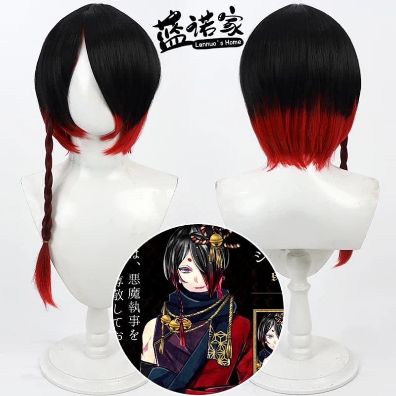 Anime Il Demon Butler e il Gatto Nero - Yūha Shinhara Cos Parrucca Cosplay Halloween Carnevale Puntelli per feste Capelli sintetici + Protezione per parrucca