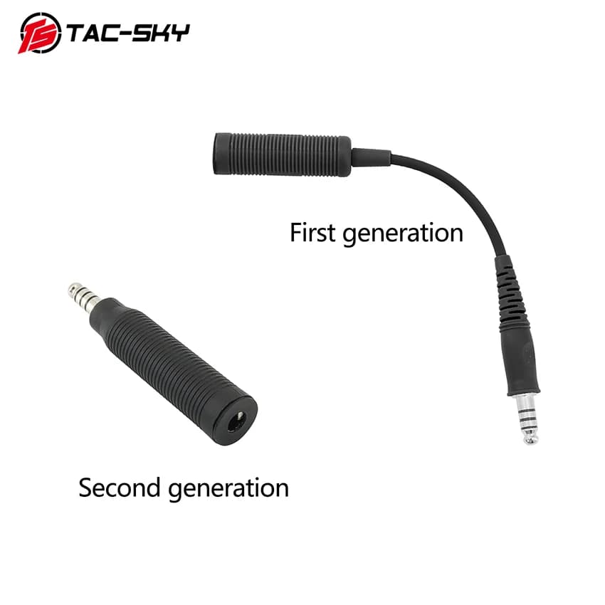 TAC-SKY Tattico U-174 NATO/Militare A Civile Walkie-talkie PTT Adattatore per cuffie per COMTAC Militare Airsoft Tiro Headphon