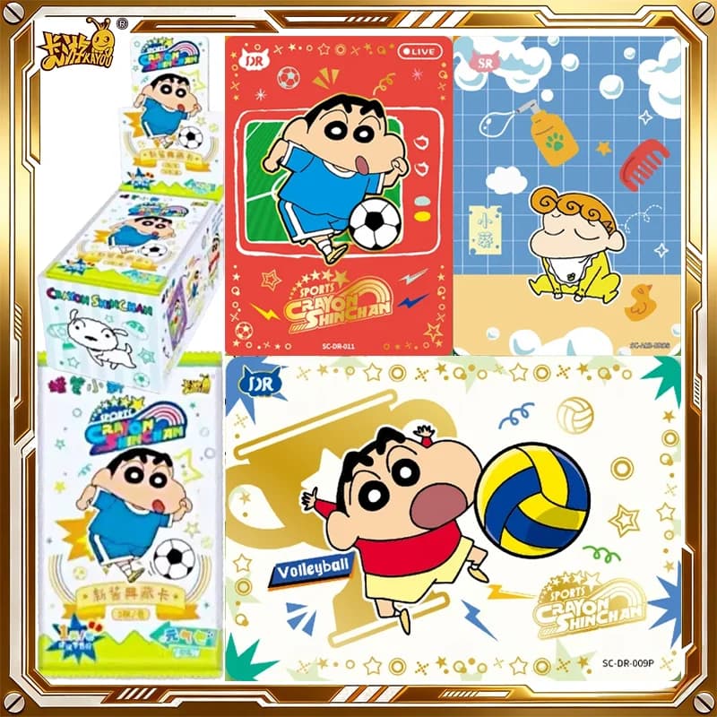 KAYOU Crayon Shin Chan Card Vitality Pack Vol.3 Football Sports Theme Hobby Genuine Trading Cards Game Toys Birthday Gifts
