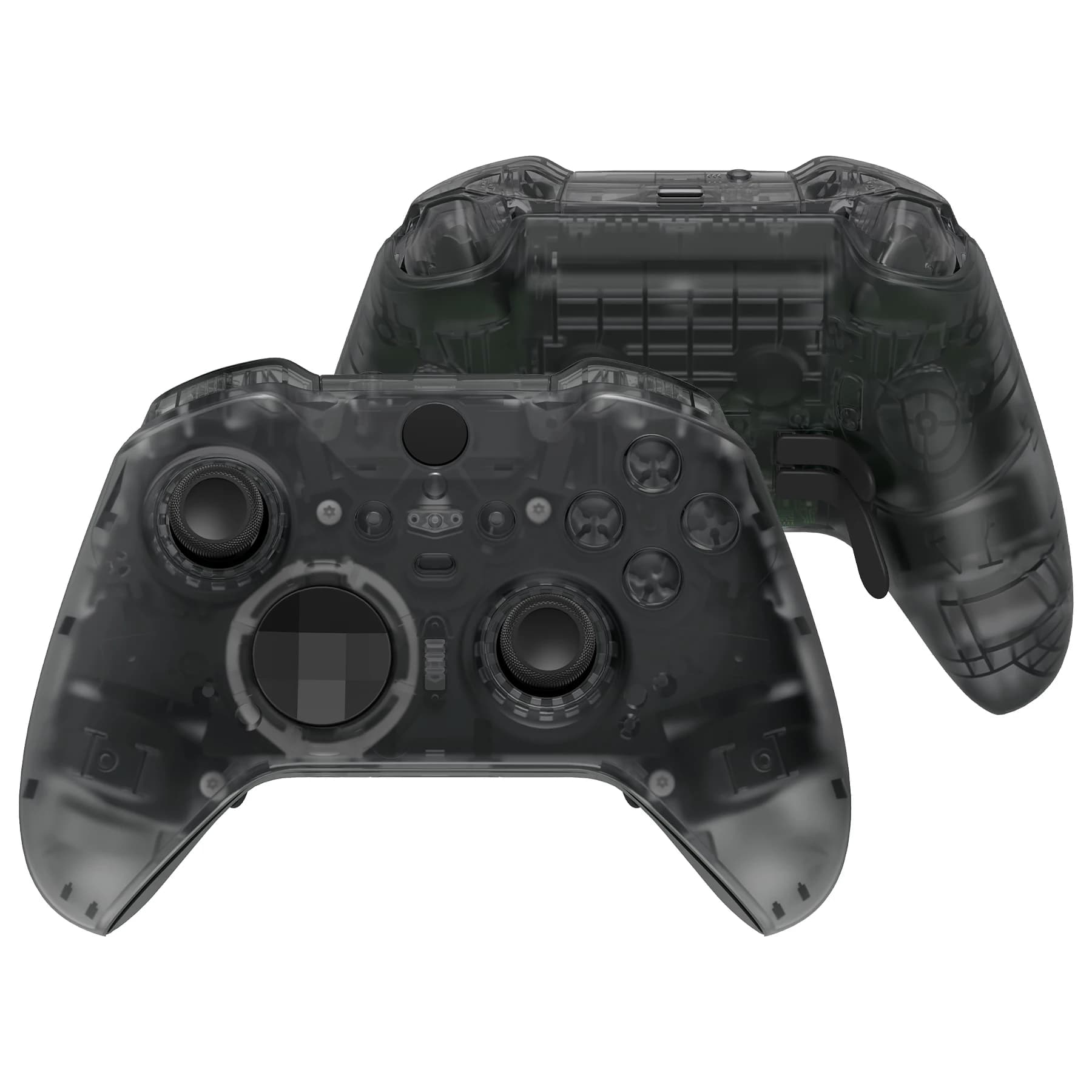 eXtremeRate Clear Full Set Shell w/Buttons Replacement Faceplate Back Plate for Xbox Elite Series 2 Core Controller - Model 1797