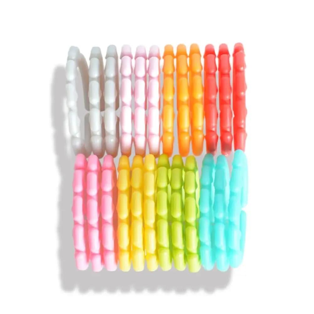 24 pz/set Passeggino Anelli di Collegamento in Plastica Clip su Anelli di Dentizione per Uso Alimentare per Neonati Multifunzionale Multicolor