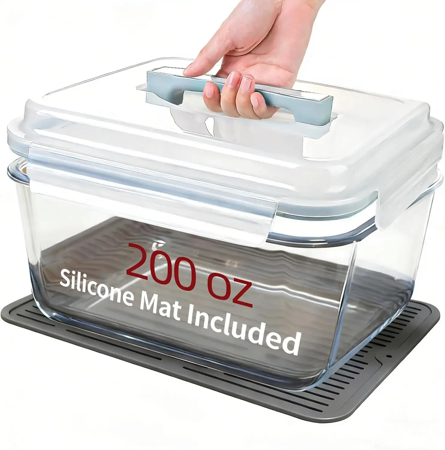 Contenitori in Vetro Extra Large con Coperchio Ermetico, 200oz/6000ml/26 tazze, Adatti da Freezer a Forno per Alimenti