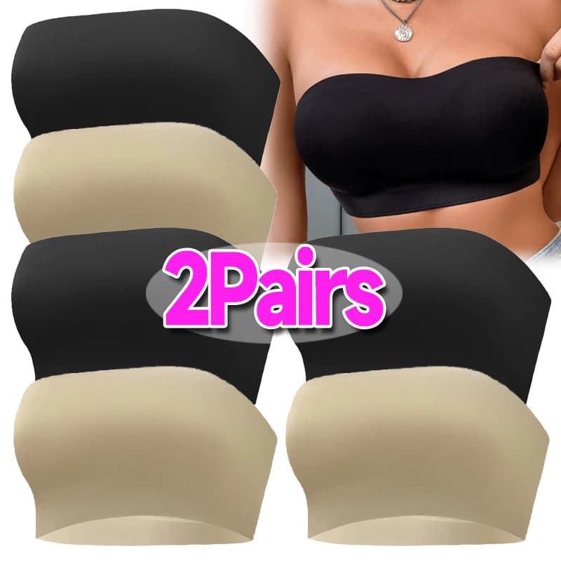 Women's Strapless Bra No Padding Seamless S-XL Plus Size Front Button Bra Comfortable Smooth Invisible Non Slip Sexy Underwear