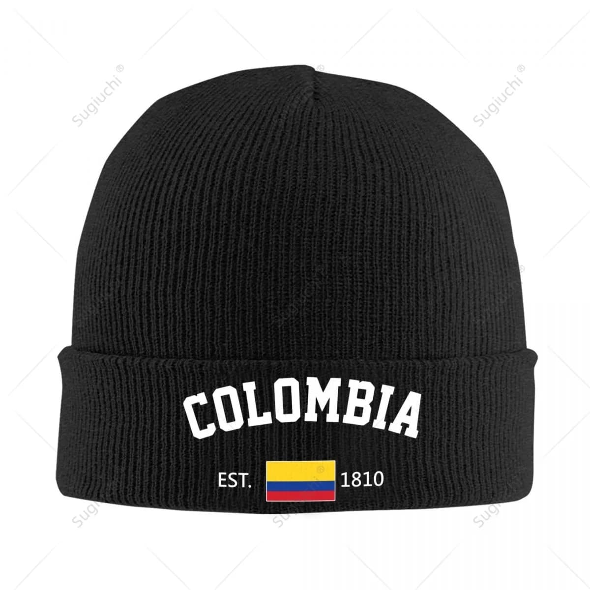 Knitted Hat Unisex Colombia EST.1810 Independence Day For Men Women Boys Winter Autumn Beanie Cap Warm Bonnet