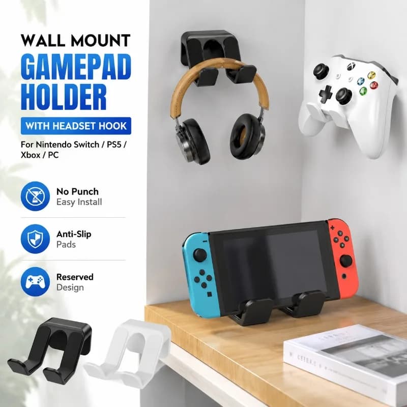 Universal Game Controller Stand Fit Xbox PS4 PS5 Switch Gamepad Multifunctional Desktop Bracket Hold Gaming Headsets Stable