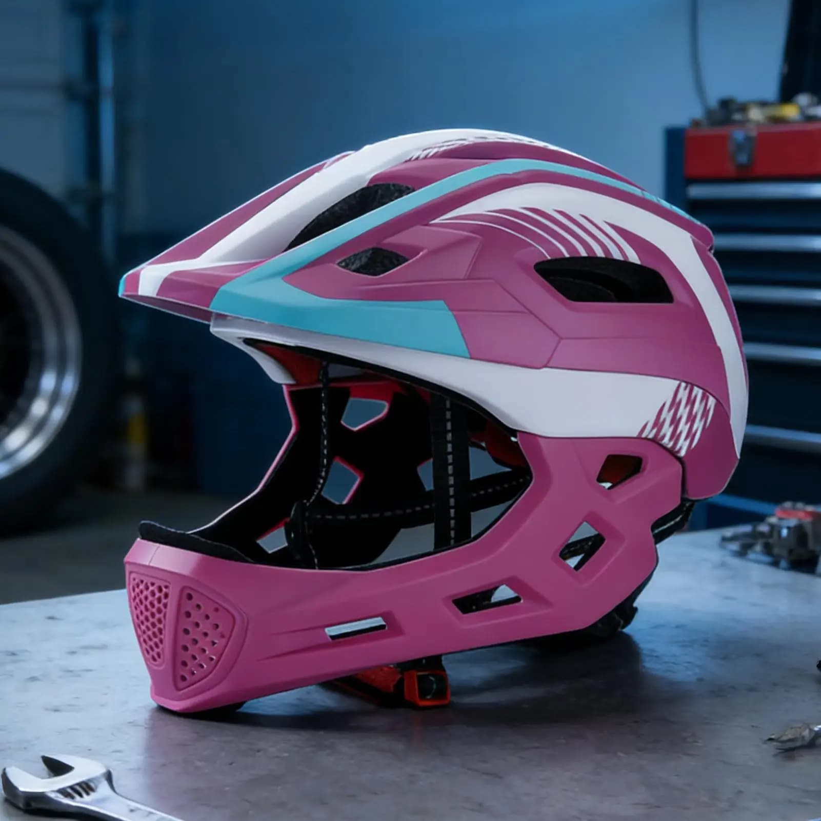 Casco da bici integrale per bambini Ciclismo Equipaggiamento protettivo Casco da moto per bambini per ragazzi Ragazze Giovani ciclisti Skateboard Principianti
