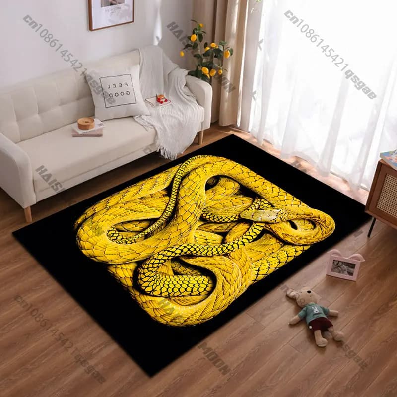 Tappeto a spirale giallo con motivo serpente, tappeto da yoga, decorazione per soggiorno, tappeto per bambini, tappetino per gattonare, tappeto per zerbino, tappeto per area giochi, tappetino da pavimento