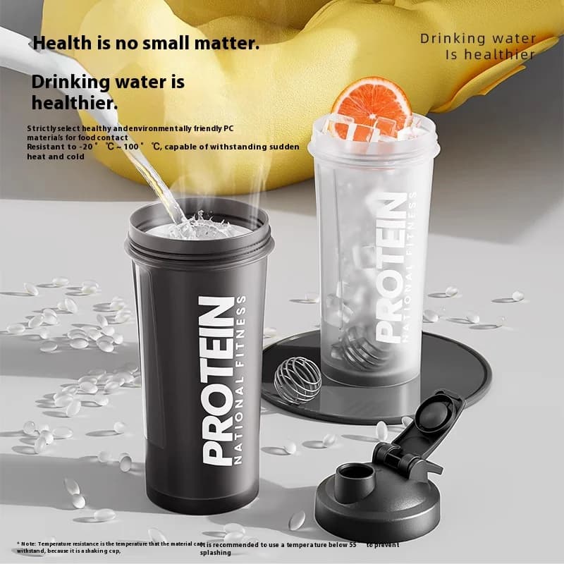 Tazza – Borraccia sportiva per fitness, shaker per proteine, tazza per miscelare milkshake per uomo e donna